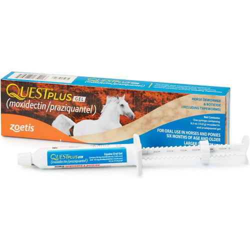 Zoetis Quest Plus Horse Wormer Gel Moxidectin Praziquantel Paste Tube