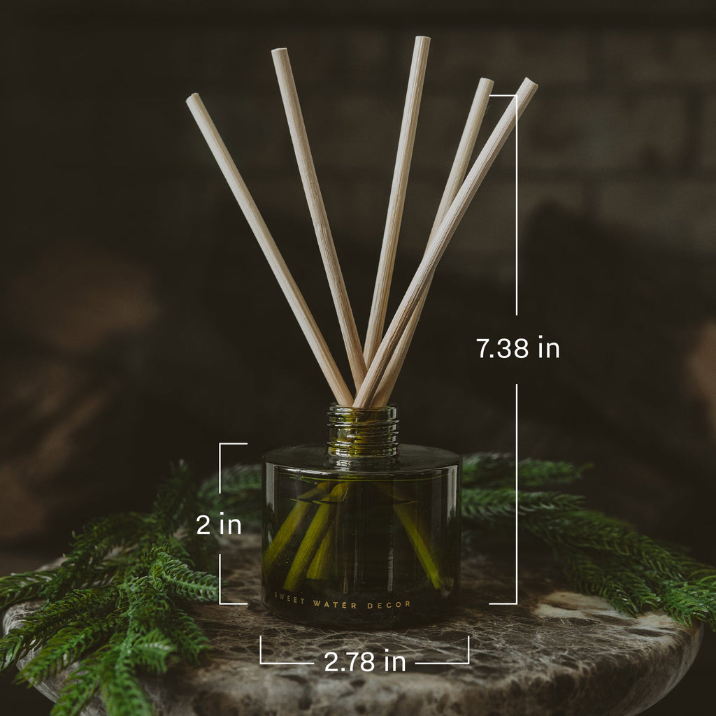 Christmas Olive Tinted Glass Jar Reed Diffuser