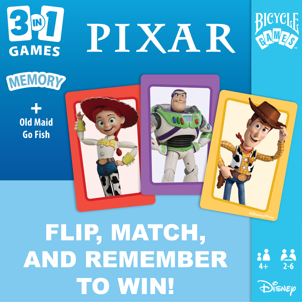 Bicycle Disney Pixar 3 in 1 (Memory/Go Fish/Old Maid)