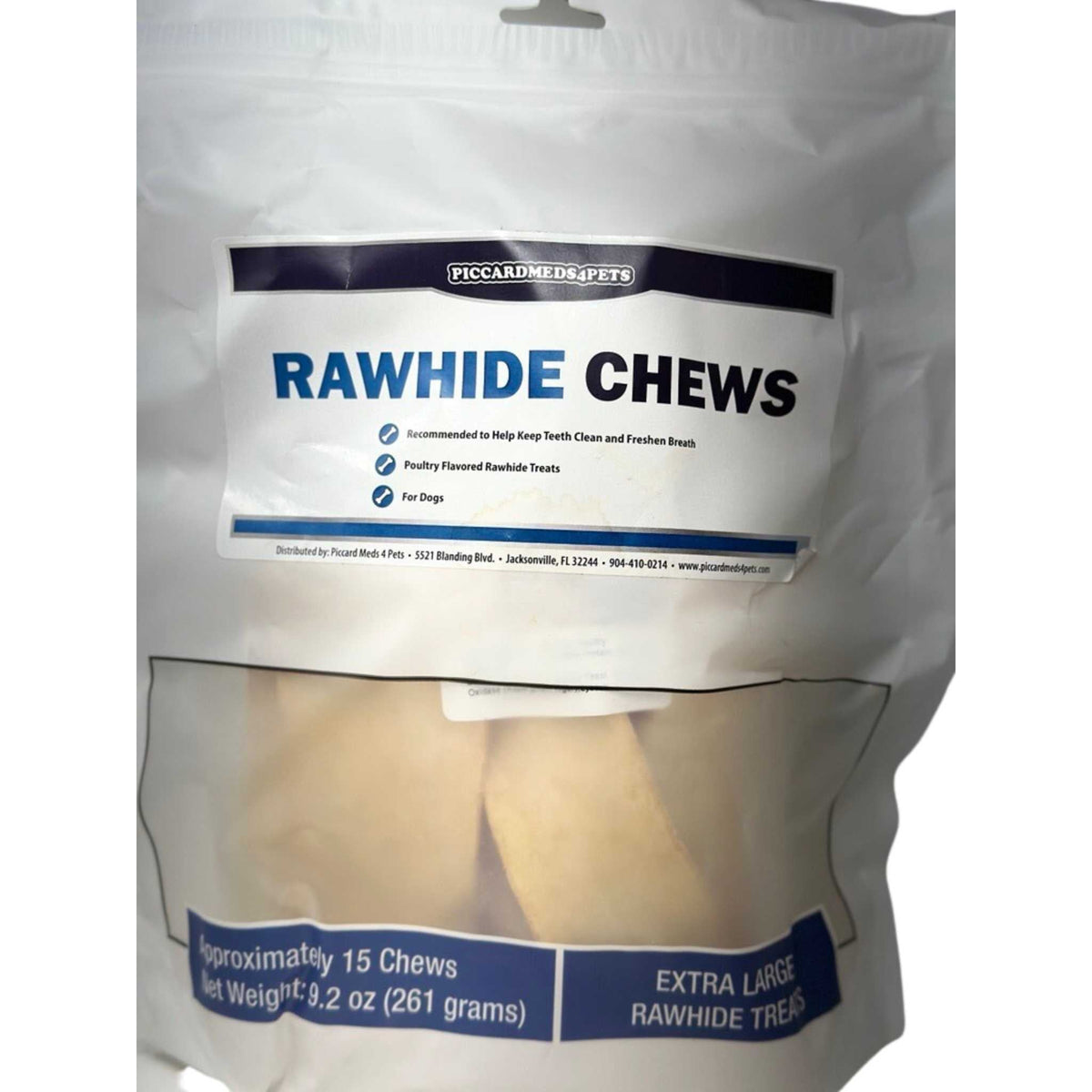 Piccardmeds4pets Rawhide Dental Chews XL Dogs 50lb+ Teeth Cleaning Treats