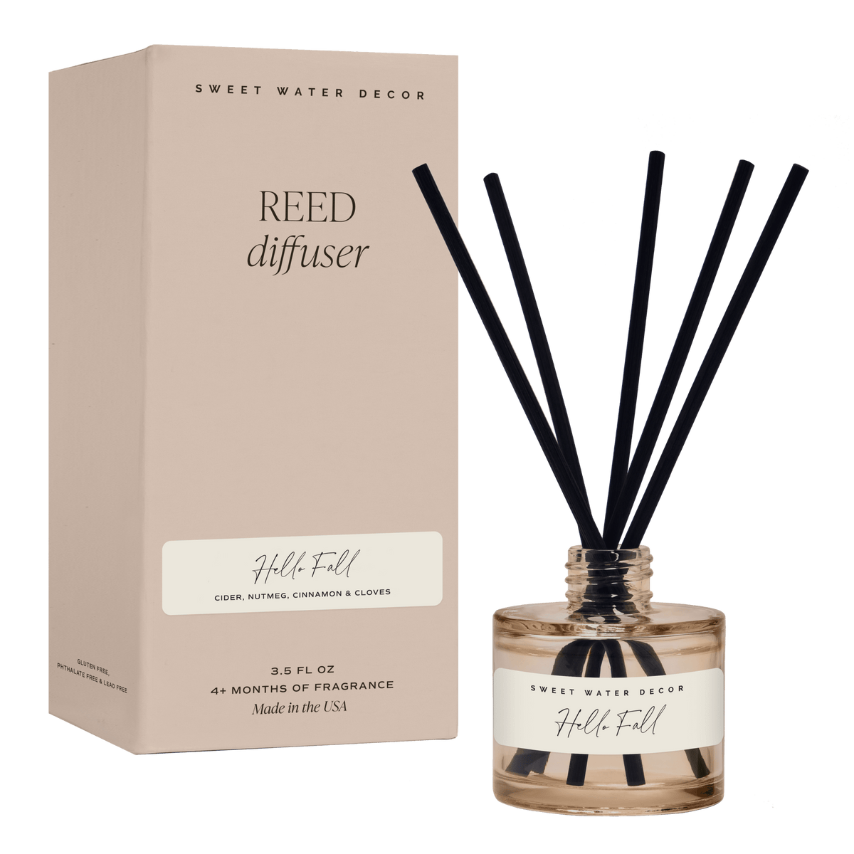 Hello Fall Tinted Glass Jar Reed Diffuser