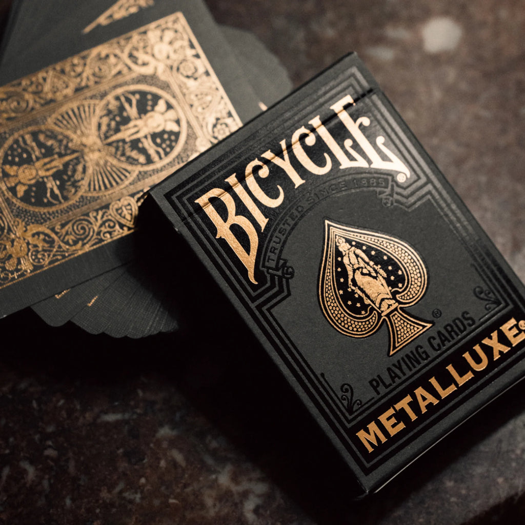 Bicycle Black and Rose Gold Metalluxe Playing Cards – Premium Foil Edition