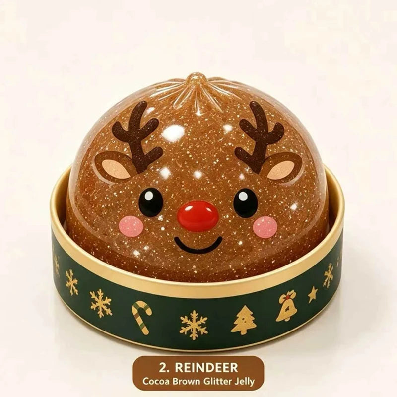Christmas Dumplings Steamed Stuffed Bun Toy Glitter Mud Fun Decompression Toy Funny Stress Anxiety Relief Squeeze Prank Toy 1Pcs