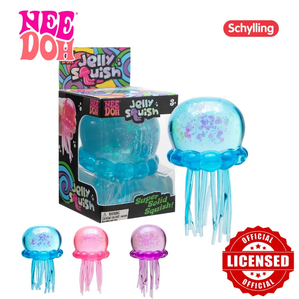 Needoh Fuzz Ball Jellyfish Squishy Blind Box Random Color Soft Stress Relief Toy Cute Relaxing Squeeze Sensory Toy Squishies