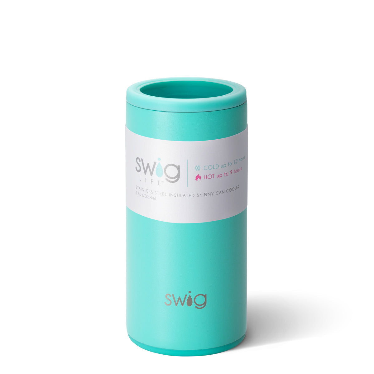 Matte Aqua Skinny Can Cooler (12oz)