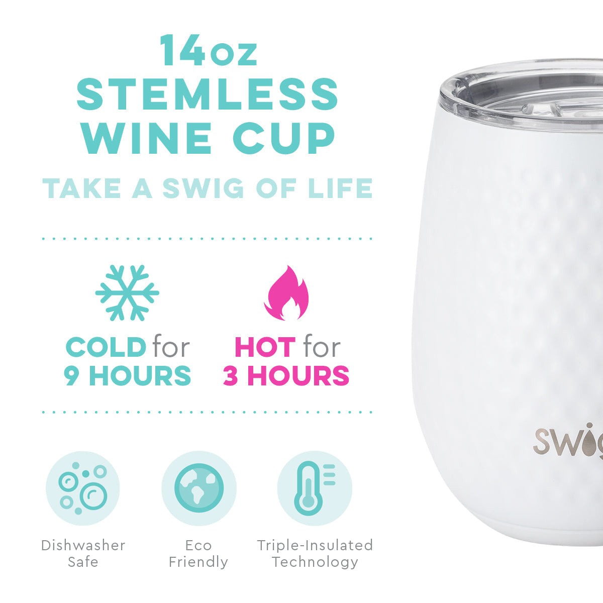 Golf Partee Stemless Wine Cup (14oz)
