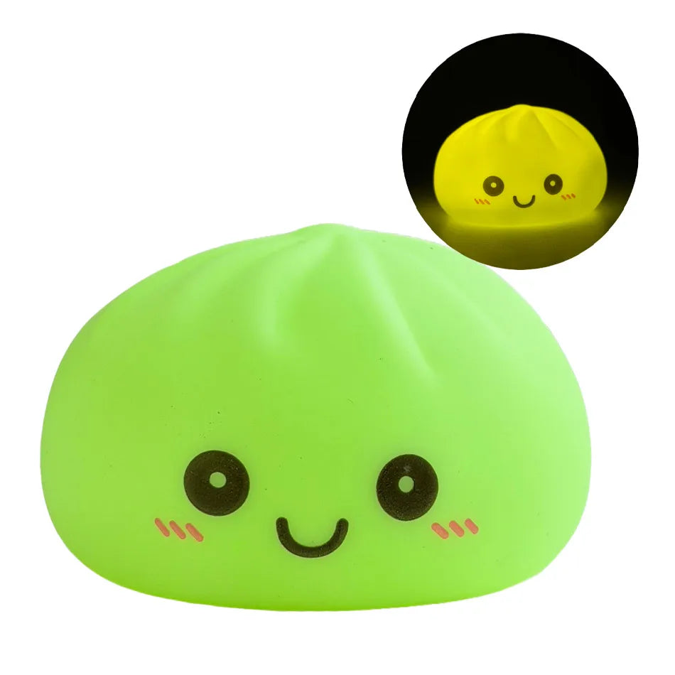  2027 Funny Dumpling Night Lights Glowing Dumplings Desktop Ornament Cute Glowing Dumpling Steamer Kawaii Dumpling Lights Gift