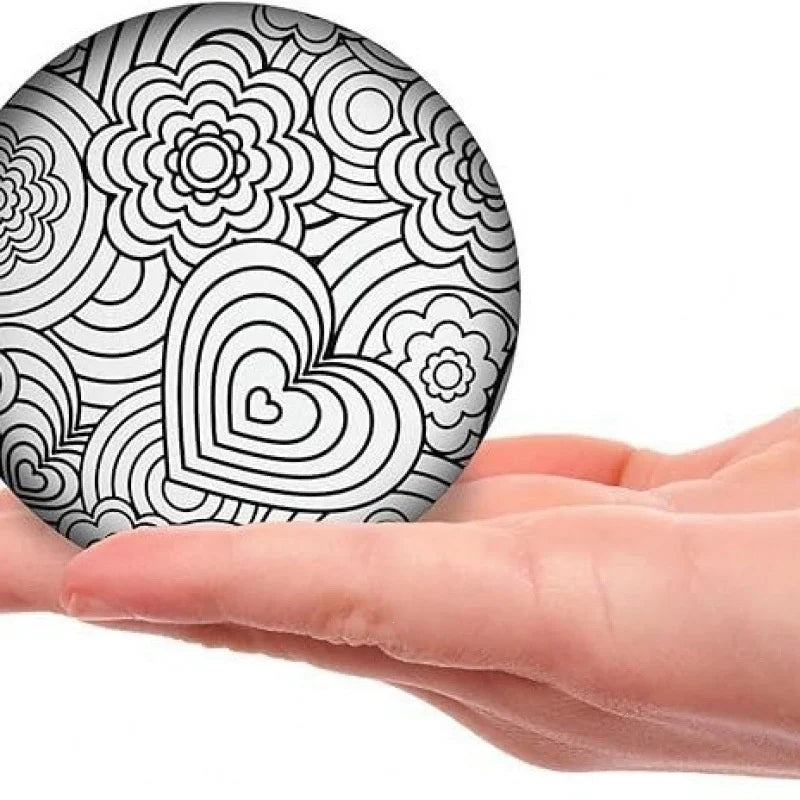Needoh Press-Doh Flour Filling Color Changing Squeeze Round Squishy Ball Soft Doodle Pattern Stress Relief Sensory Fidget Toy
