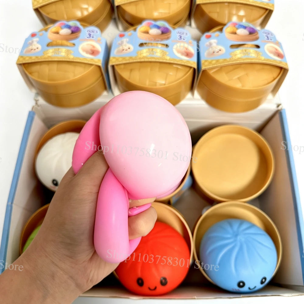 Giant Squishy Dumplings Stress Relief Fidget Toy Colorful Simulation Food Steamed Stuffed Bun Dough Toys Slow-rise Squeeze Toy