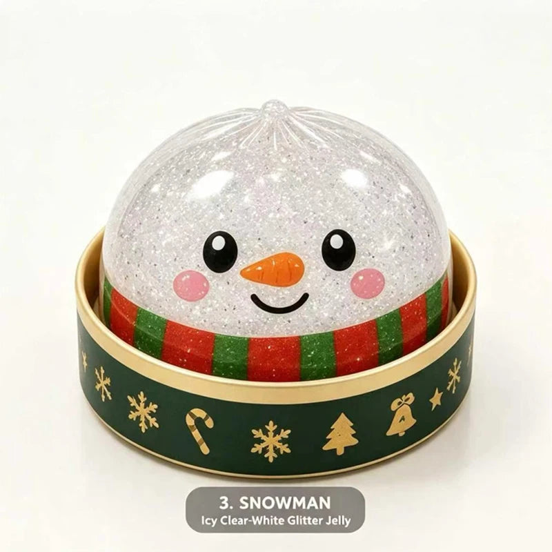 Christmas Dumplings Steamed Stuffed Bun Toy Glitter Mud Fun Decompression Toy Funny Stress Anxiety Relief Squeeze Prank Toy 1Pcs