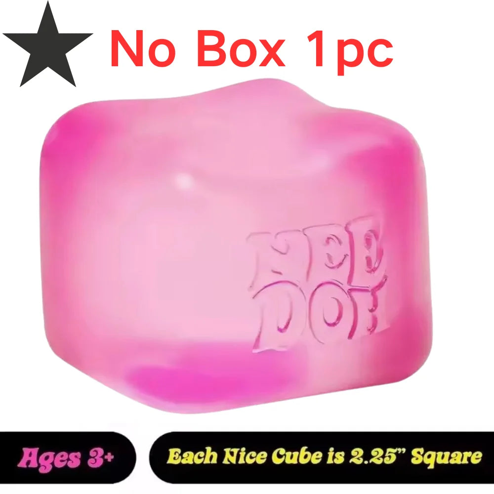Nee Doh Nice Cube Squishy Toys, Soft Jelly Texture Stress Relief Toys, Suitable for Children and Adults' Sensory Nee Doh