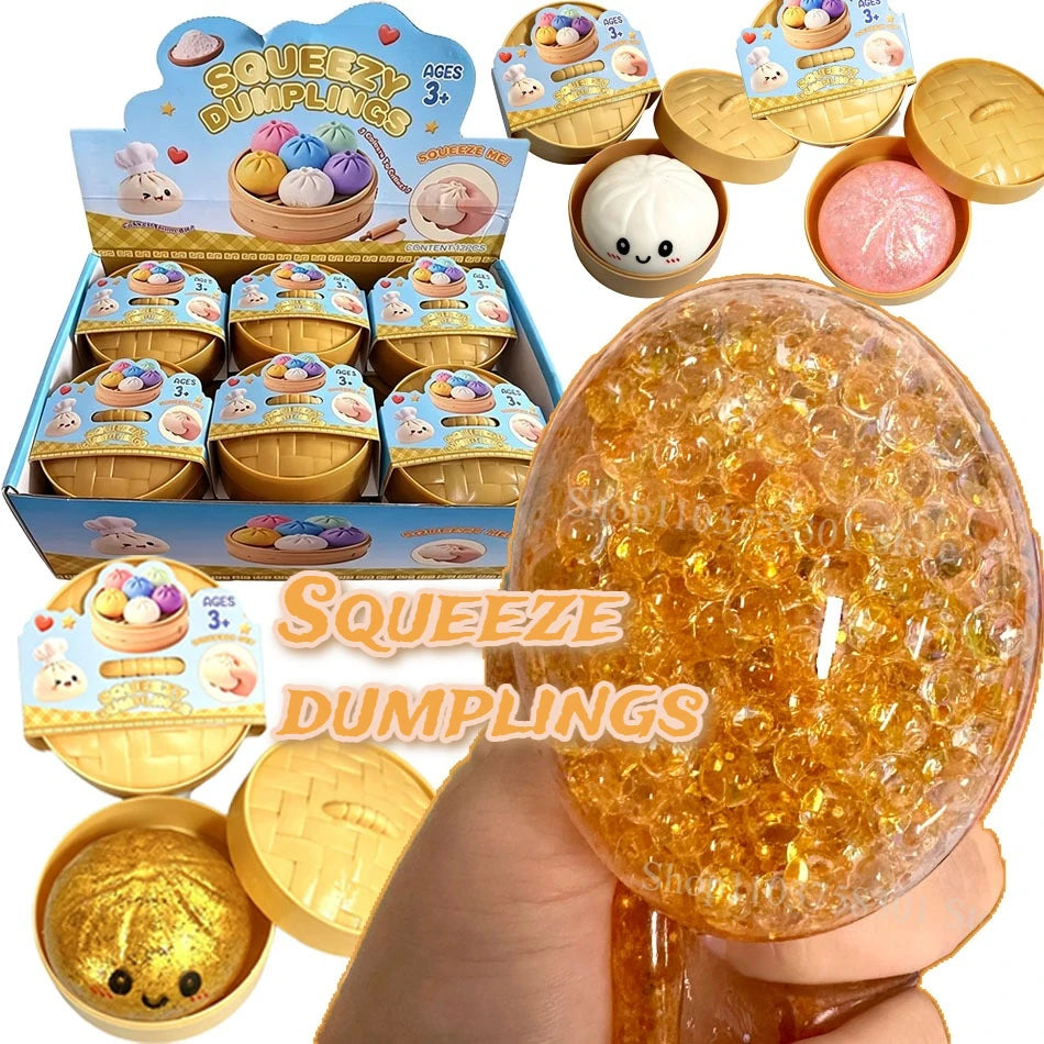 Giant Squishy Dumplings Stress Relief Fidget Toy Colorful Simulation Food Steamed Stuffed Bun Dough Toys Slow-rise Squeeze Toy