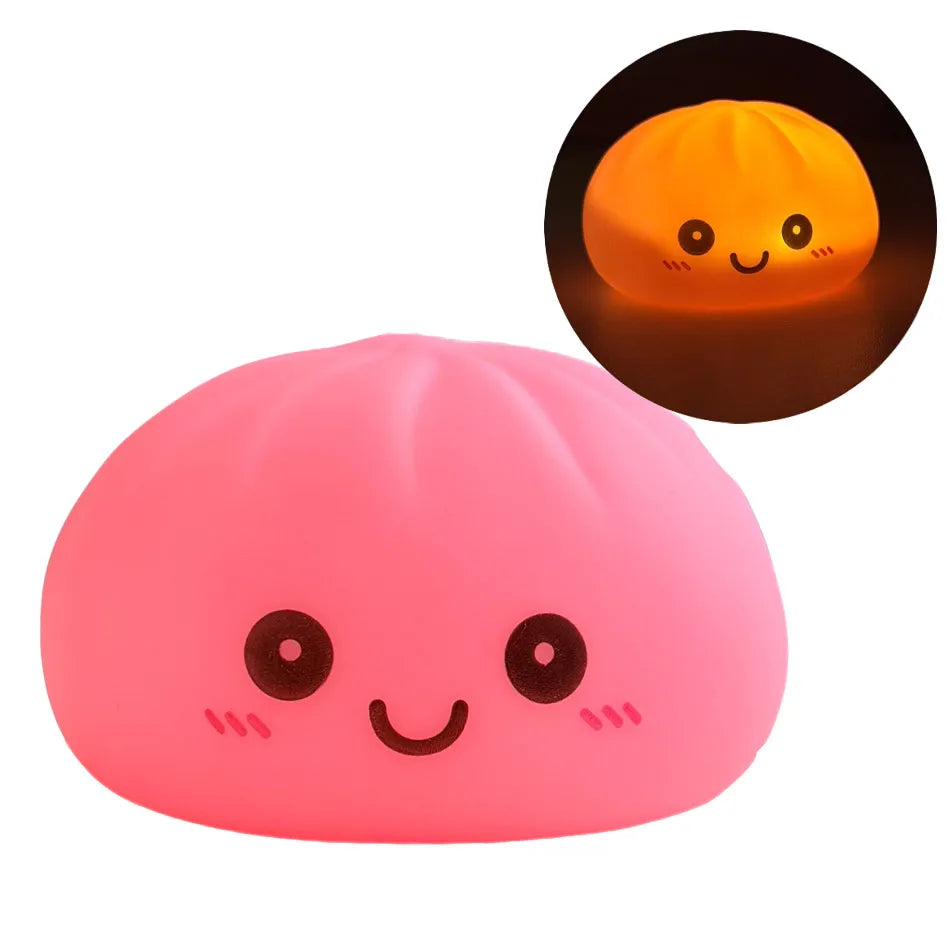  2027 Funny Dumpling Night Lights Glowing Dumplings Desktop Ornament Cute Glowing Dumpling Steamer Kawaii Dumpling Lights Gift