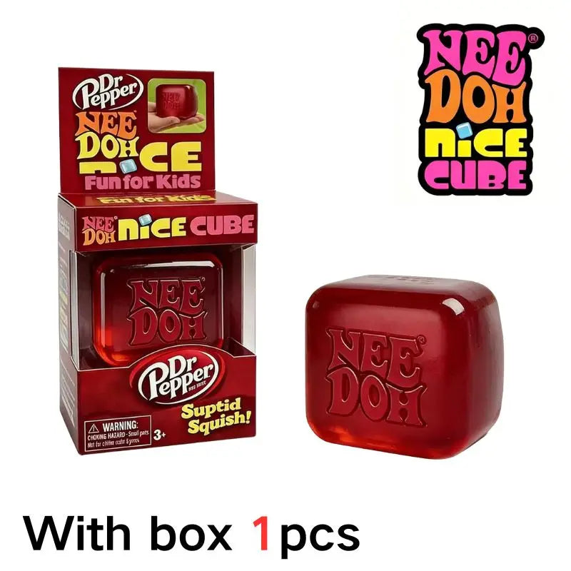 Nee Doh Nice Cube Squishy Toys, Soft Jelly Texture Stress Relief Toys, Suitable for Children and Adults' Sensory Nee Doh