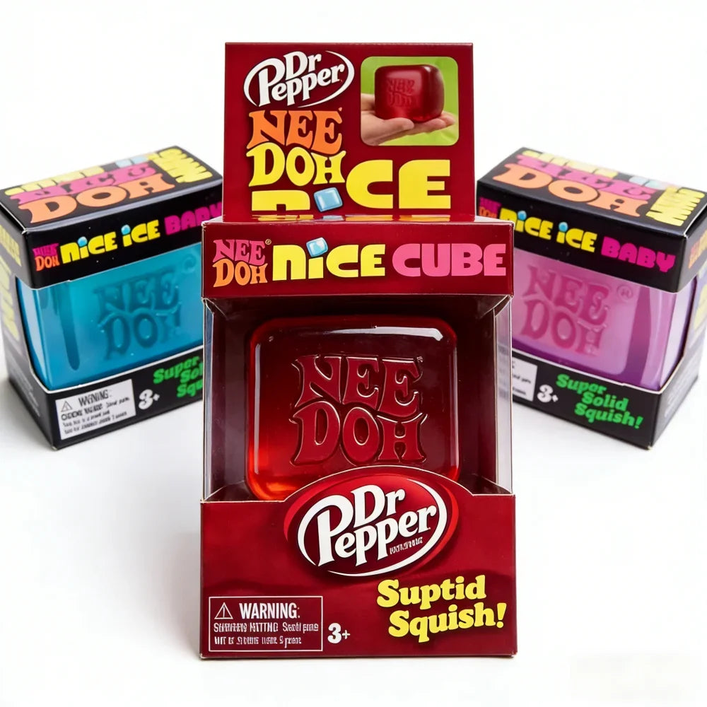 Nee Doh Nice Cube Squishy Toys, Soft Jelly Texture Stress Relief Toys, Suitable for Children and Adults' Sensory Nee Doh