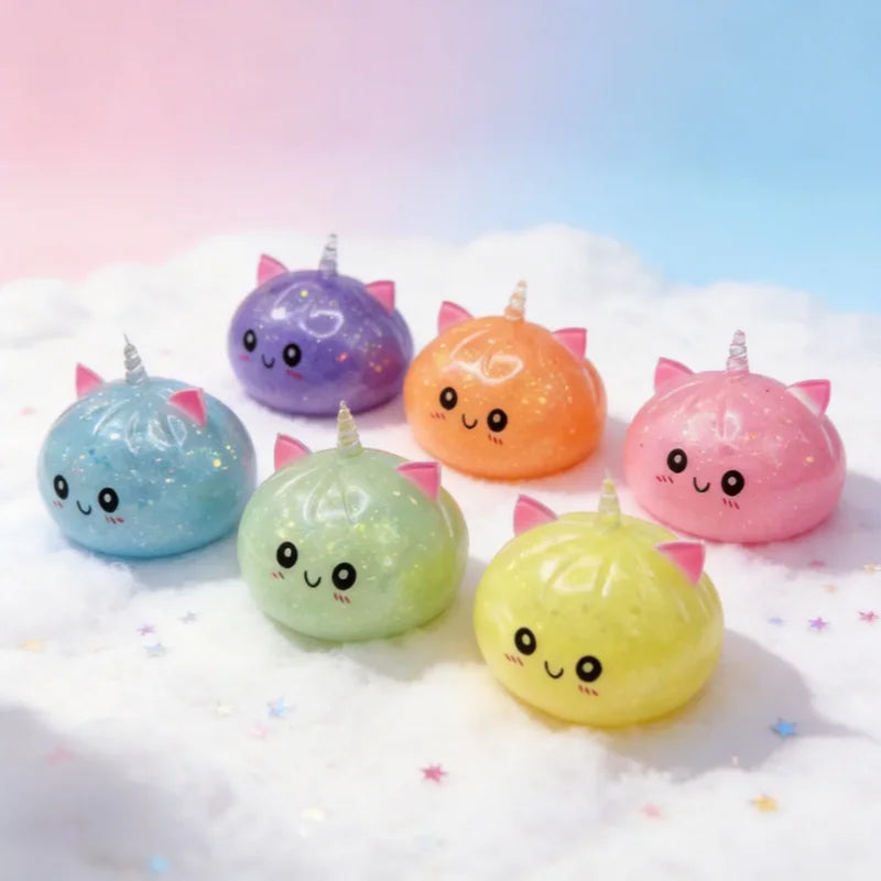 Unicorn Expression Dumplings Squishy Pinch Slow Rebound Soft Office Home Decorat Asmr Sensory Decompression Pressure Ball Gifts