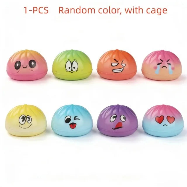 Simulation Food Squishies Bun with Steamer Soft Fidget Sensory Ornaments Colorful Dumpling Squishes Stress Balls Desk Ornaments