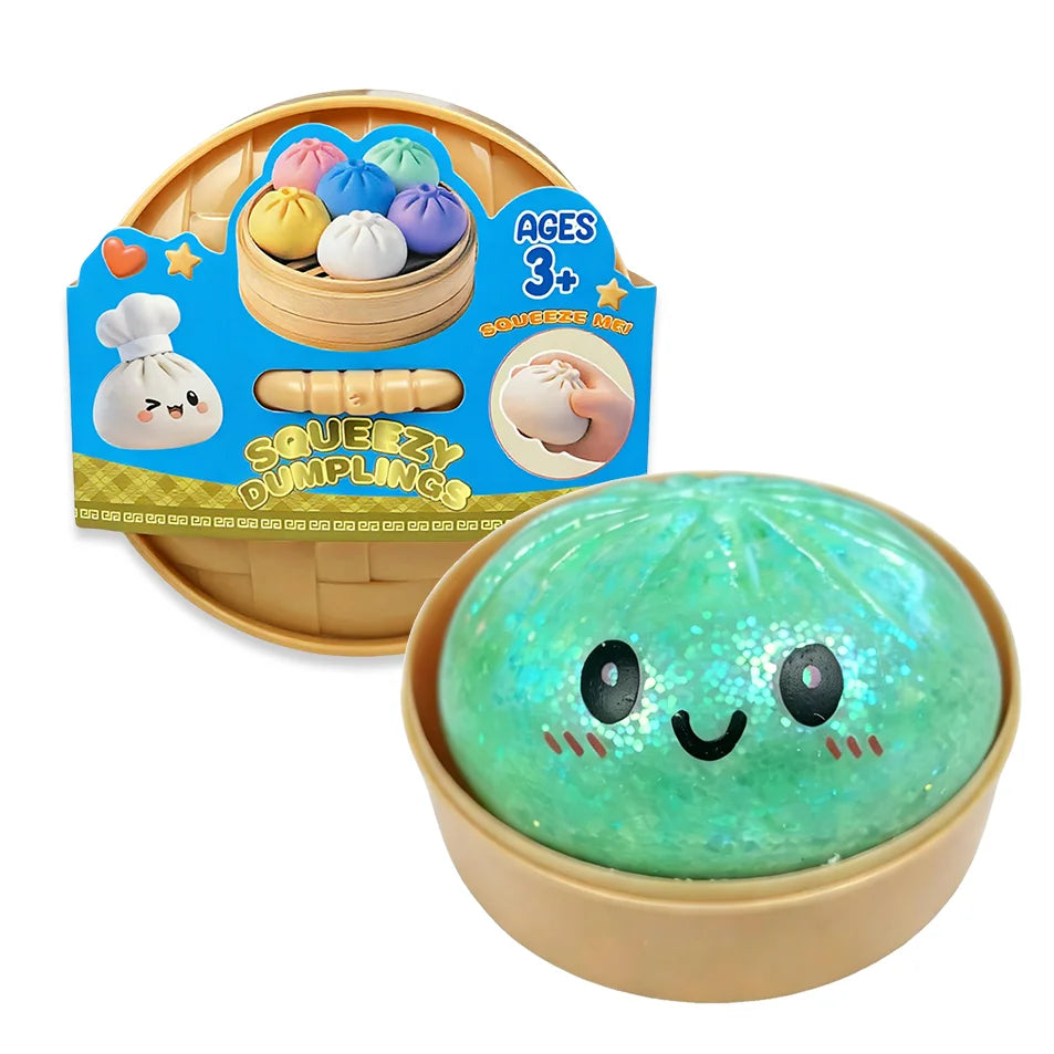 Glitter Dumpling Glitter Dumpling Squishy with Box Dumplings Sensory Squeeze Toy for Stress Relief