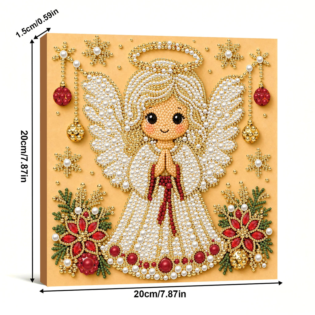 Christmas Pearl Diamond Painting Art Set With Frame DIY Pearl Beads Craft Kit For Adults Beginner Home Decor Wall Art Party Gift