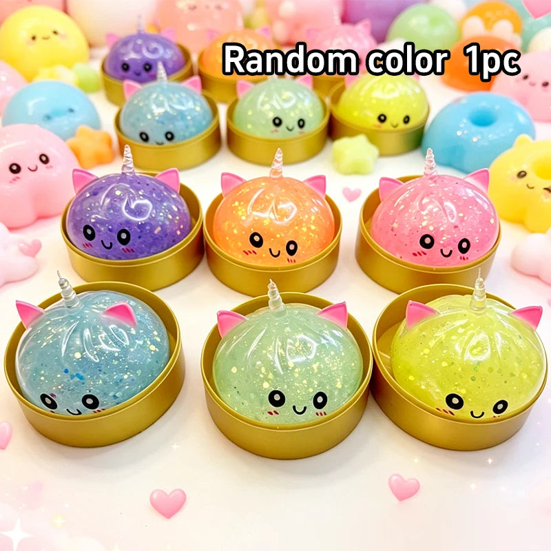 Unicorn Expression Dumplings Squishy Pinch Slow Rebound Soft Office Home Decorat Asmr Sensory Decompression Pressure Ball Gifts