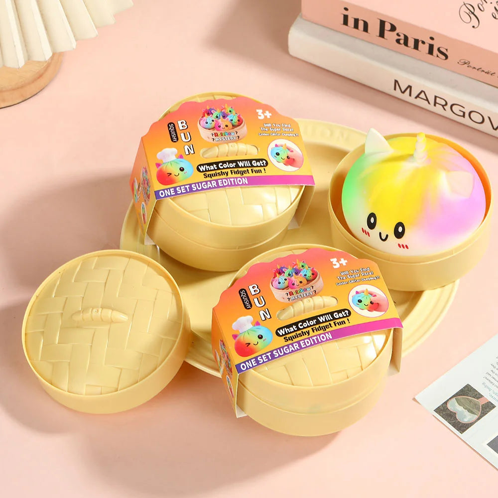Large Rainbow dumplings Squishy Blind Box, Simulation squishies Stress Relief Squishies, Sensory Stress Relief Vent Fidget Toy