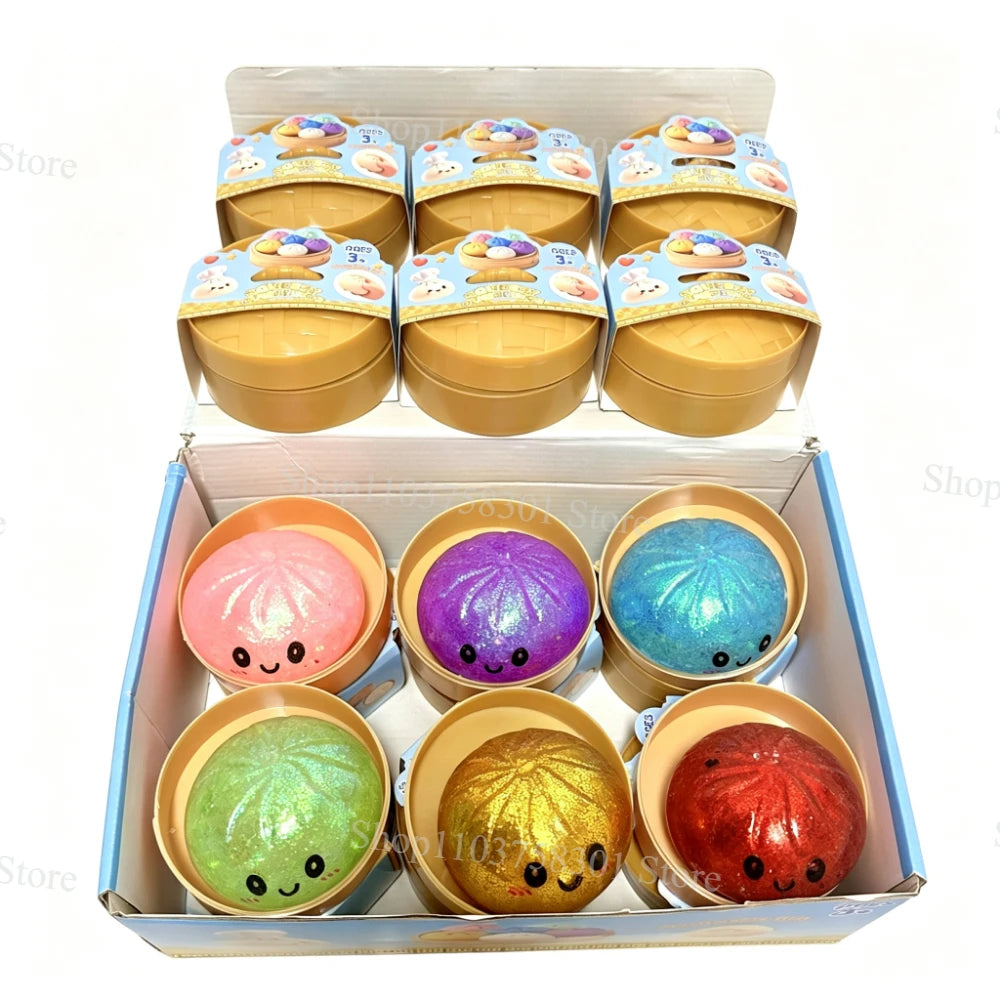 Giant Squishy Dumplings Stress Relief Fidget Toy Colorful Simulation Food Steamed Stuffed Bun Dough Toys Slow-rise Squeeze Toy