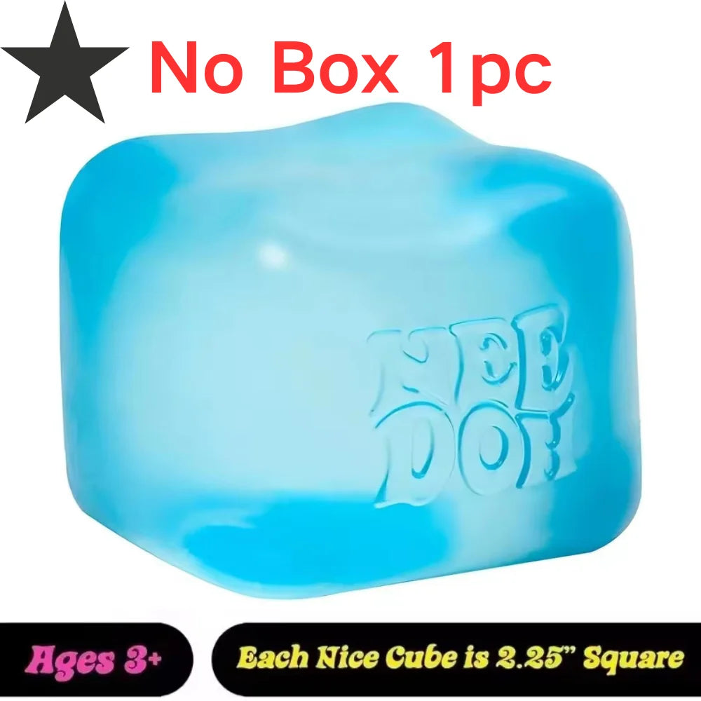 Nee Doh Nice Cube Squishy Toys, Soft Jelly Texture Stress Relief Toys, Suitable for Children and Adults' Sensory Nee Doh