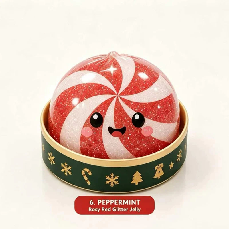 Christmas Dumplings Steamed Stuffed Bun Toy Glitter Mud Fun Decompression Toy Funny Stress Anxiety Relief Squeeze Prank Toy 1Pcs