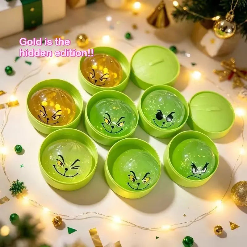 Glitter Green Dumpling with Steamer Luminous Squeeze Buns Relieve Stress for Christmas New Year Christmas Gifts Hidden Dumplings