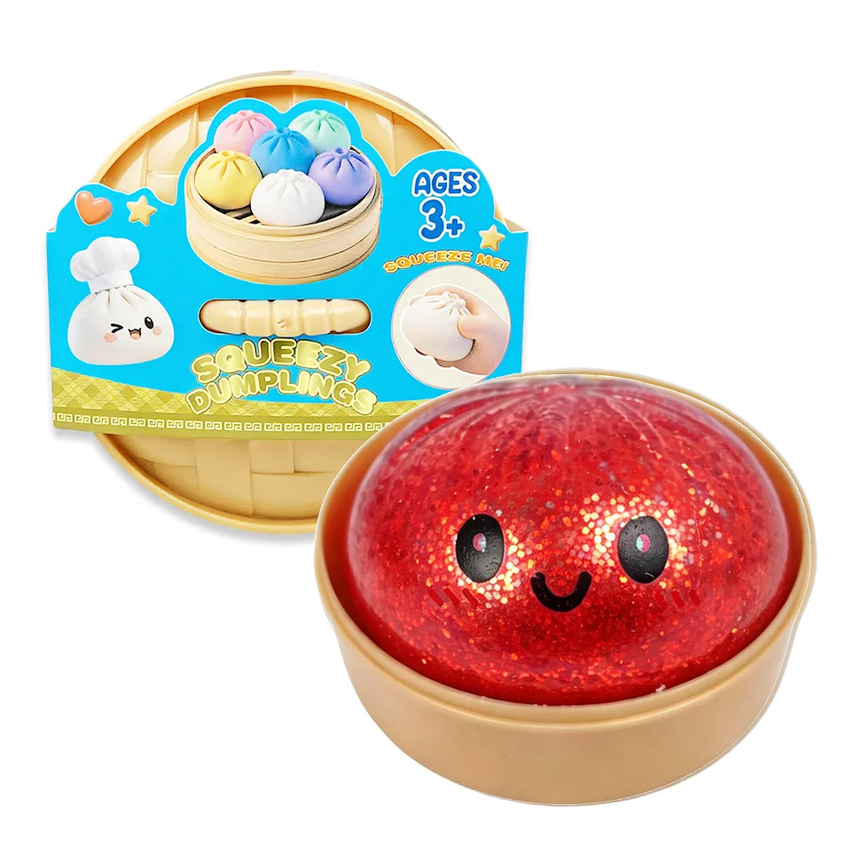 Glitter Dumpling Glitter Dumpling Squishy with Box Dumplings Sensory Squeeze Toy for Stress Relief