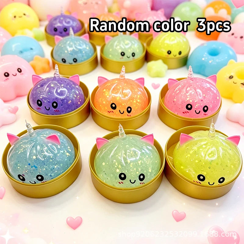Unicorn Expression Dumplings Squishy Pinch Slow Rebound Soft Office Home Decorat Asmr Sensory Decompression Pressure Ball Gifts