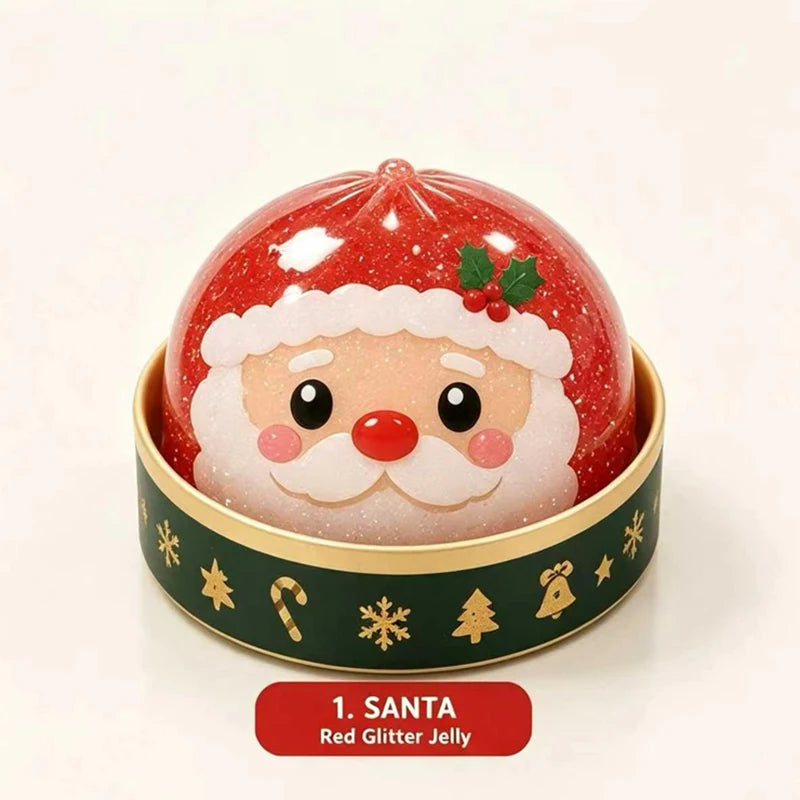 Christmas Dumplings Steamed Stuffed Bun Toy Glitter Mud Fun Decompression Toy Funny Stress Anxiety Relief Squeeze Prank Toy 1Pcs