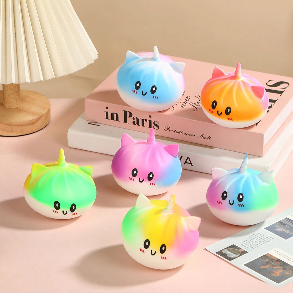 Large Rainbow dumplings Squishy Blind Box, Simulation squishies Stress Relief Squishies, Sensory Stress Relief Vent Fidget Toy