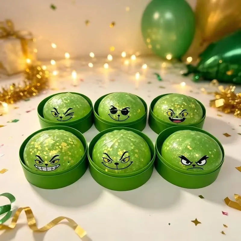 Glitter Green Dumpling with Steamer Luminous Squeeze Buns Relieve Stress for Christmas New Year Christmas Gifts Hidden Dumplings