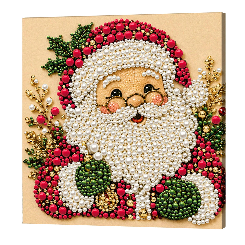 Christmas Pearl Diamond Painting Art Set With Frame DIY Pearl Beads Craft Kit For Adults Beginner Home Decor Wall Art Party Gift
