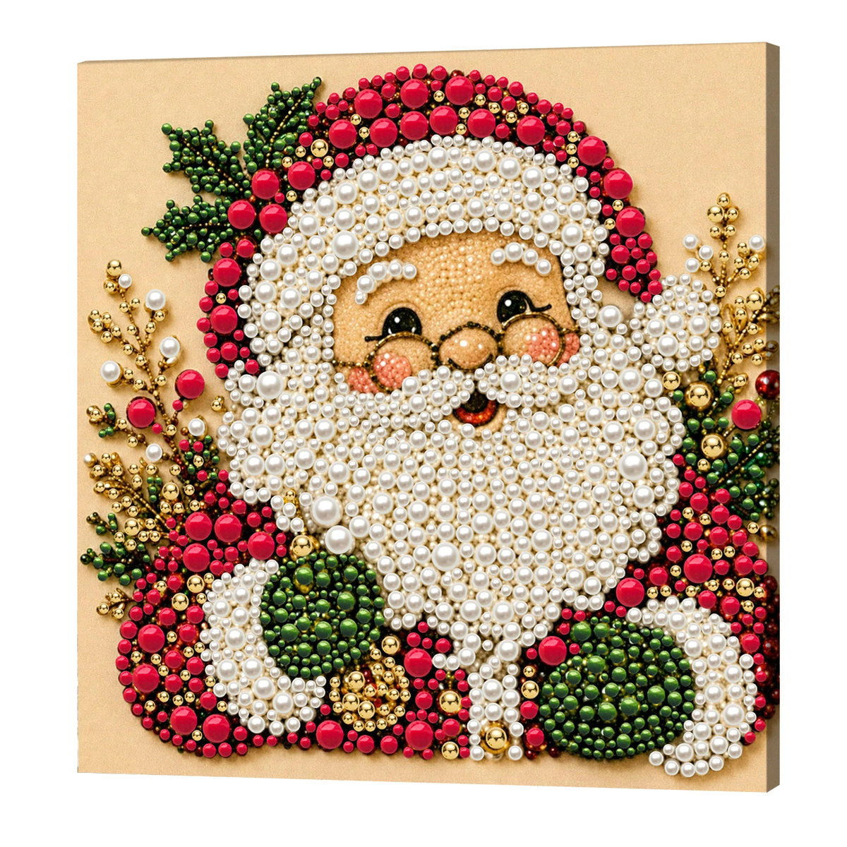 Christmas Pearl Diamond Painting Art Set With Frame DIY Pearl Beads Craft Kit For Adults Beginner Home Decor Wall Art Party Gift