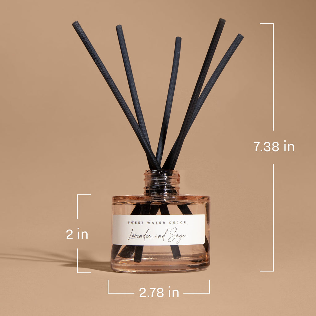 Salt and Sea Blue Tinted Glass Jar Reed Diffuser