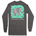 Paisley the Elephant on LS-Charcoal Southern Couture Classic Tee - SC136CHLS