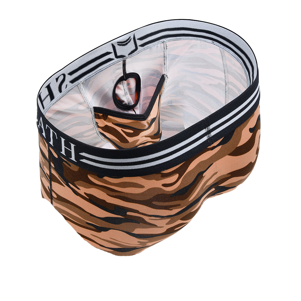 SHEATH Polyester Camo Men's Pouch American Brief (4 Pack)