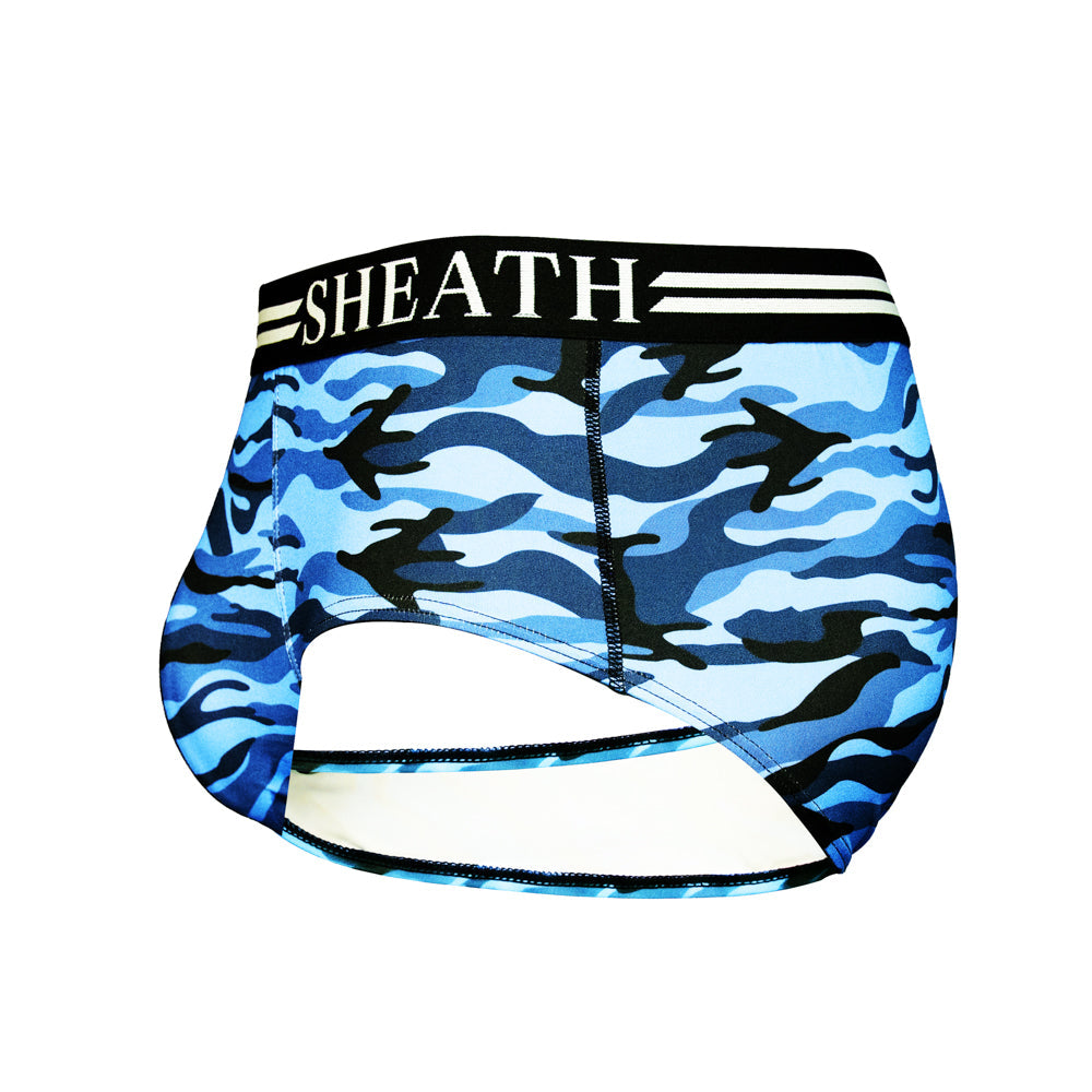 SHEATH Polyester Camo Men's Pouch American Brief (4 Pack)