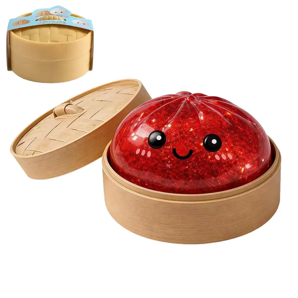 Glitter Dumpling Squishy with Box Dumplings Sensory Squeeze Toy for Stress Relief ASMR Children Adult Birthday Gifts Party Favor