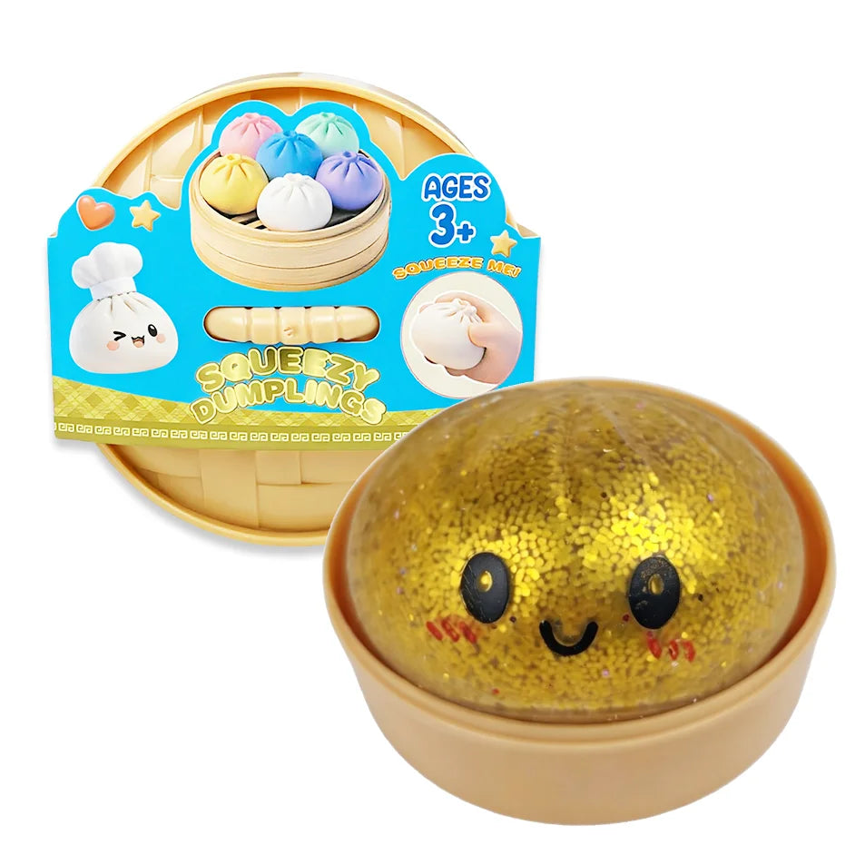 Glitter Dumpling Glitter Dumpling Squishy with Box Dumplings Sensory Squeeze Toy for Stress Relief
