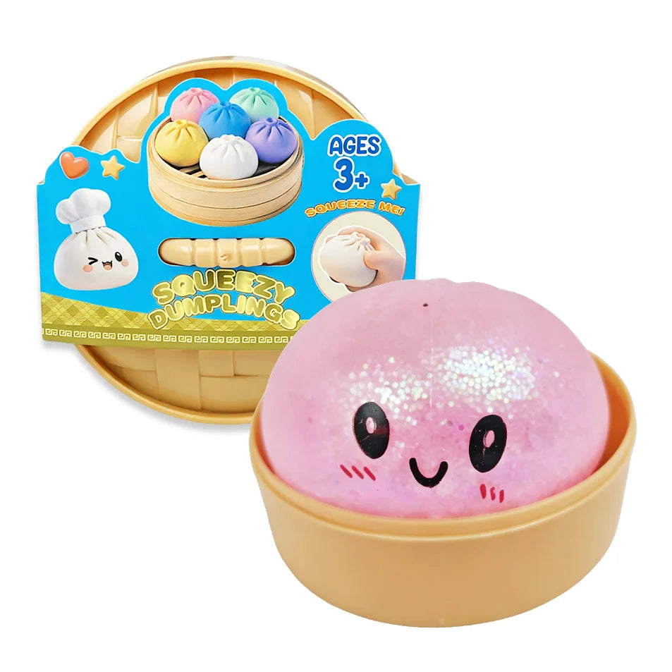 Glitter Dumpling Glitter Dumpling Squishy with Box Dumplings Sensory Squeeze Toy for Stress Relief