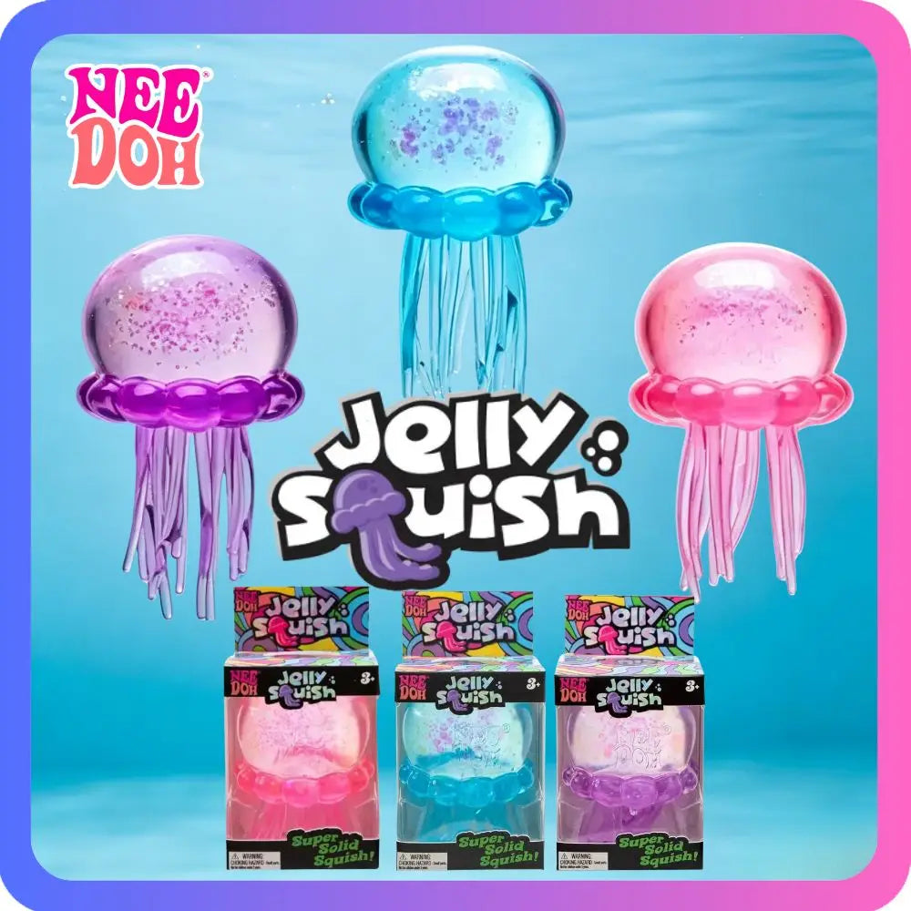 Needoh Fuzz Ball Jellyfish Squishy Blind Box Random Color Soft Stress Relief Toy Cute Relaxing Squeeze Sensory Toy Squishies