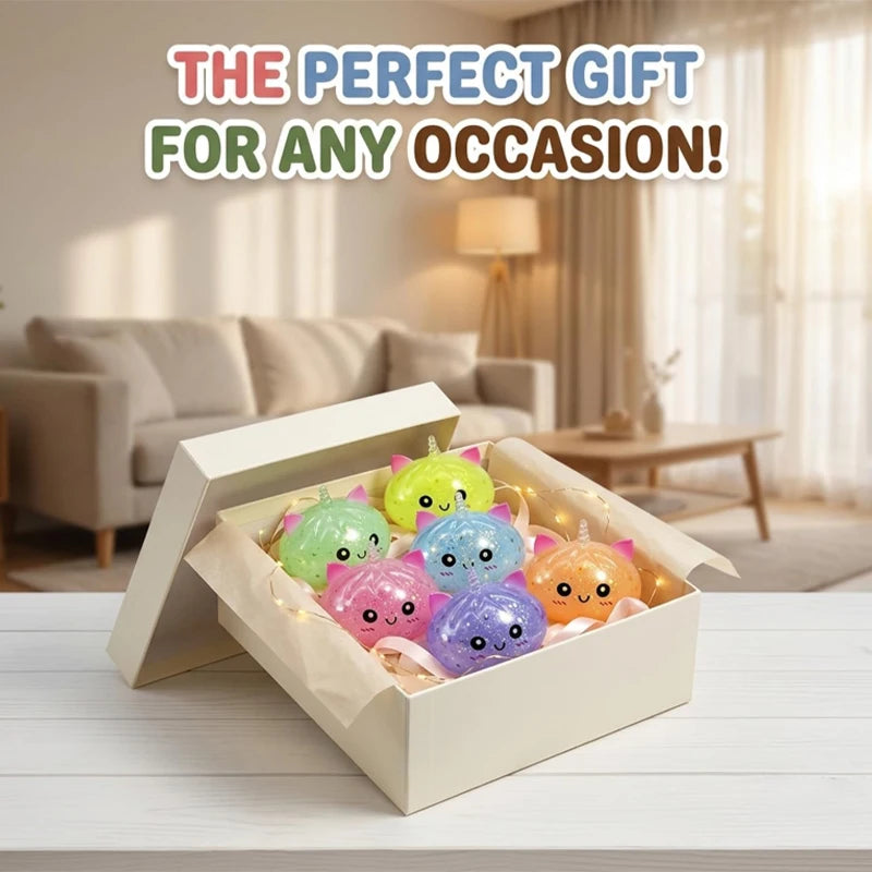 Unicorn Expression Dumplings Squishy Pinch Slow Rebound Soft Office Home Decorat Asmr Sensory Decompression Pressure Ball Gifts