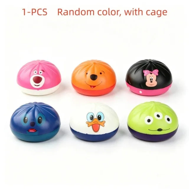 Simulation Food Squishies Bun with Steamer Soft Fidget Sensory Ornaments Colorful Dumpling Squishes Stress Balls Desk Ornaments