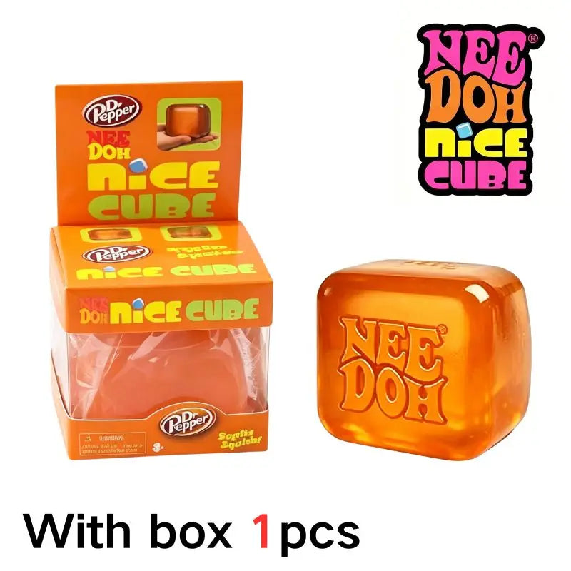 Nee Doh Nice Cube Squishy Toys, Soft Jelly Texture Stress Relief Toys, Suitable for Children and Adults' Sensory Nee Doh