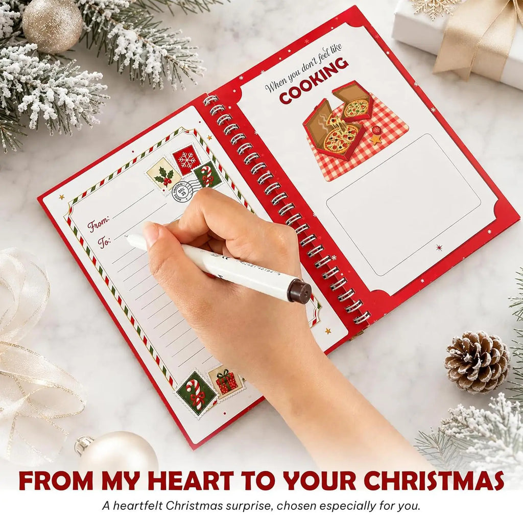 Christmas Gift Card Book 7 Pages Spiral Bound Holder Album for Gift Cards Festive Holiday Organizer Kids Adults Stocking Stuffer
