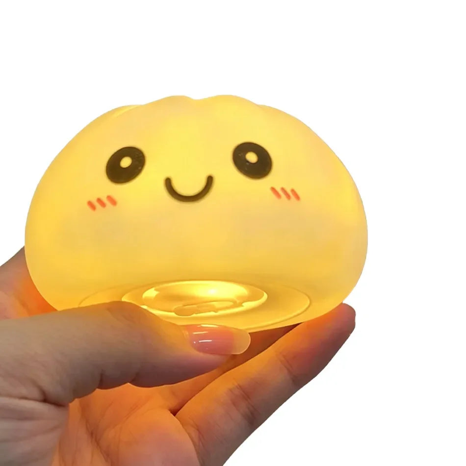 Funny Dumpling Night Lights Glowing Dumplings Desktop Ornament Cute Glowing Dumpling Steamer Box Kawaii Dumpling Lights Gifts