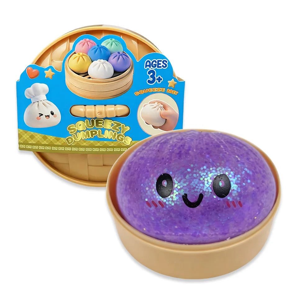 Glitter Dumpling Glitter Dumpling Squishy with Box Dumplings Sensory Squeeze Toy for Stress Relief